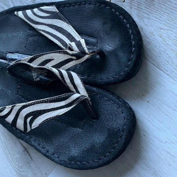 EASEY SPIRIT Beldon leather‎ sandals animal zebra black white striped 7 1/2M - Picture 6 of 9
